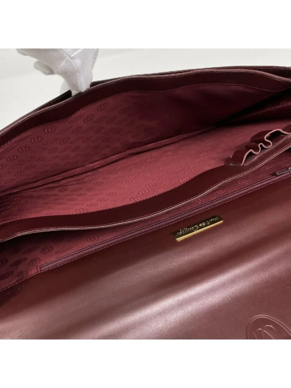 Cartier Must Line Business Briefcase Leather Bordeaux